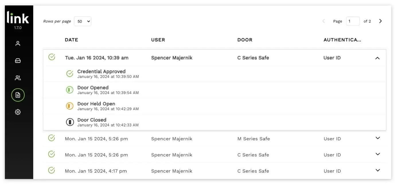 Narcotic Safe Access Logs