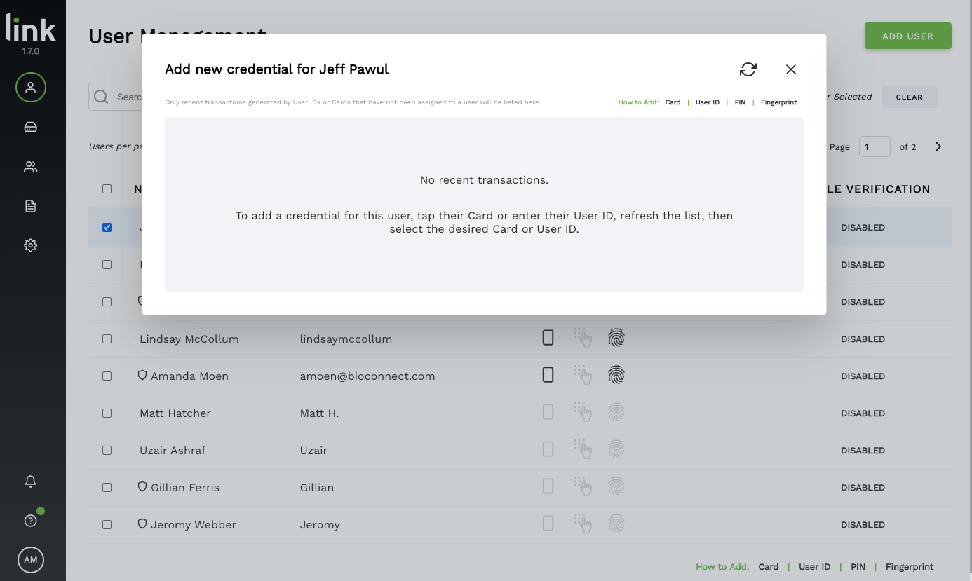 Add new Credential