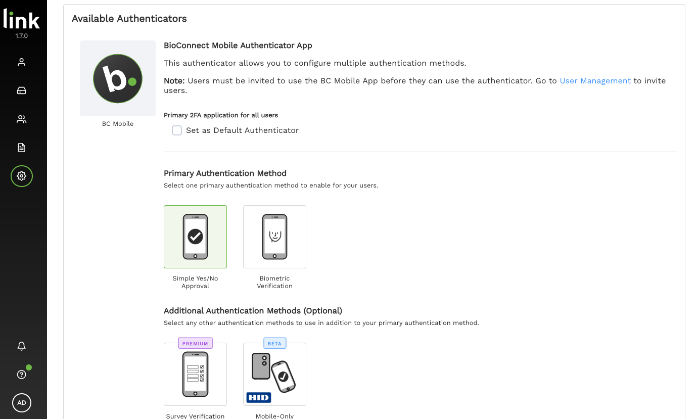 Available Authenticator