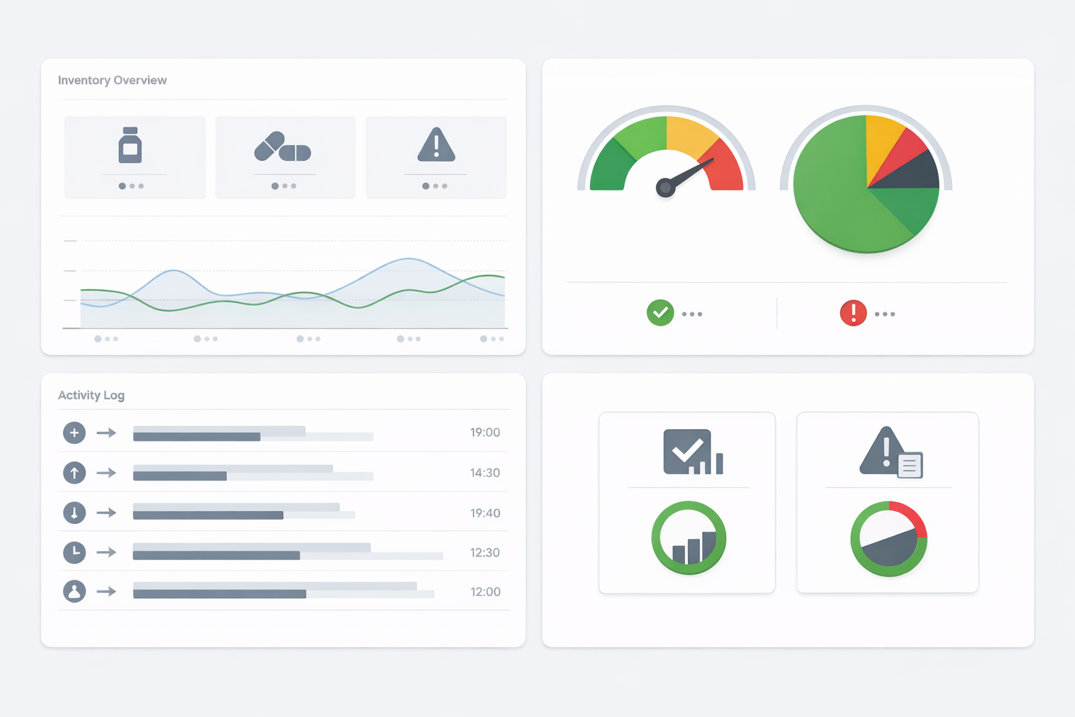 Clean dashboard interface showing real-time narcotics inventory tracking and automated compliance reporting on a minimalist digital screen